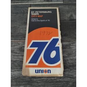 1972 Union 76 St. Petersburg/Tampa Vintage City Road Map